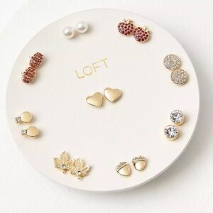 Brand New LOFT Fall Sparkle Stud Earrings Set - Pumpkins, Apples, Acorns, MORE!!